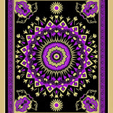 Burst Shaggy Area with Intricate Petal Design(Black)