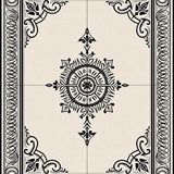 Sialk Hill Vintage Distressed Medallion Antelope Motif(Black)