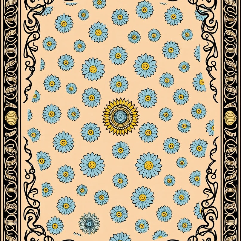 Classic Floral Medley with Scrolling Accents (Beige) - ODIKA