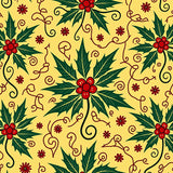 Vintage Holiday Holly Leaf With Elegant Festive Motifs(Yellow)