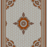 Hexagonal Honeycomb with Vintage Medallion Accents(Brown)