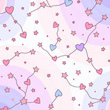 Kawaii Constellation with Starry Pastel Motifs (Pink)