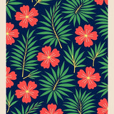 Tropical Jungle Bloom with Exotic Foliage (Blue)