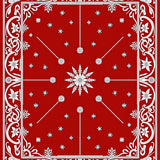 Festive Holiday Medallion Tapestry With Elegant Botanical Motifs(Red)