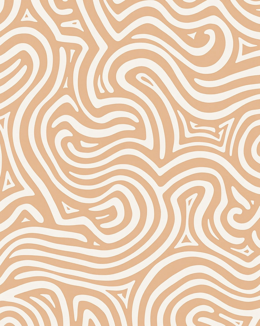 Elegant Cosmic Swirl Reiki Inspired Minimalist Abstract Artistry (Beige) - ODIKA