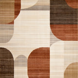 Contemporary Geometric Abstract Featuring Brown And Beige Hues(Beige)