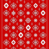 Scandinavian Holiday Interlocking and Frosted Pine Design(Red)