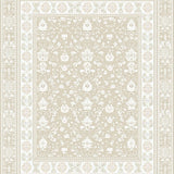 Classic Ornamental in Smoke and Beige with Detailed Lace Like Damask Motif(Beige)
