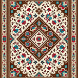 Boho Hexagonal Featuring Ornate Interwoven Floral Designs(Brown)