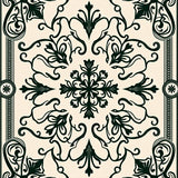 Inspired Floral Damask With Elegant Scrollwork Details (Black) - ODIKA