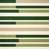 Terrace Collection Striped Weatherproof Area Beige Forest Green(Green)