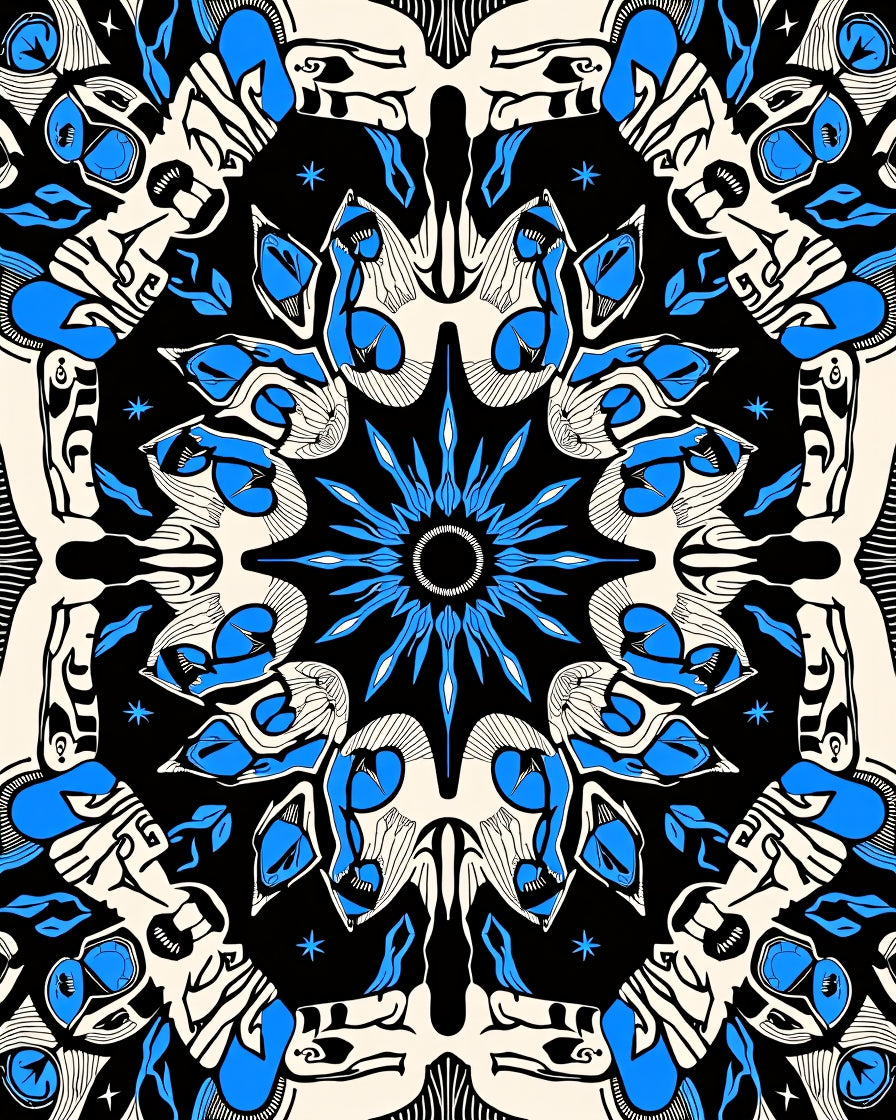 Celestial Skull and Moth Interlocking with Accents(Black) - ODIKA