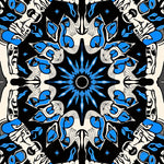 Celestial Skull and Moth Interlocking with Accents(Black) - ODIKA