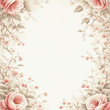 Elegant White and Beige Area with Blush Rose Accents(Beige)