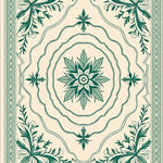 Vintage Botanical Medallion with Interlocking Vine Motifs (Ivory) - ODIKA