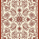 Elegant Scrollwork Floral Jacquard Tapestry Masterfully(Brown)
