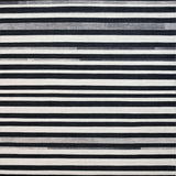 Monochrome Striped Flat Woven Floor Covering With Farmhouse Inspired Design(Gray)