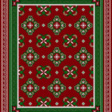 Ornate Quatrefoil Christmas with Decorative Border Motifs(Red)