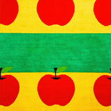 Red Apple Graphic and Multicolor Abstract Accents(Green)