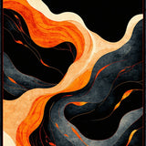 Lava Flow Designer Area Rug with Dramatic Swirling Pattern Elements(Orange)
