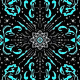 Celestial Dreamscape Swirl with Constellation Motifs and Whimsical Stars (Black)