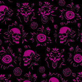 Macabre Rose Skull Tapestry Interlocking Floral Gothic Art(Black)
