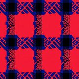 Rustic Farmhouse Lattice with Contemporary Plaid Motif(Red)