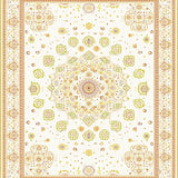 Artisan Crafted Round with Elaborate Inspired Design(Ivory)