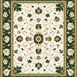 Elegant Floral Area with Green and Gold Accents for Classic Decor(Green)