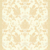 Beige Damask Inspired Area with Fluid Scroll and Hues(Beige)