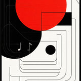 Ball Music Black and Red Themed Rug(Red)