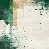 Contemporary Beige and Dark Green Splatter(Beige)