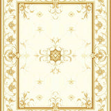 Heirloom Collection Oval with Ornate Transitional Scrollwork(Beige)