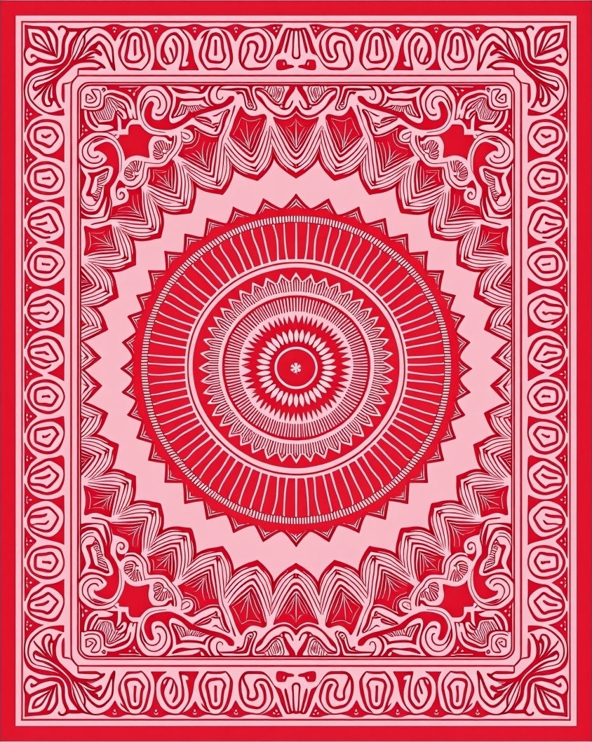 Boho Sunburst Radial Decorative Embellishment (Red) - ODIKA