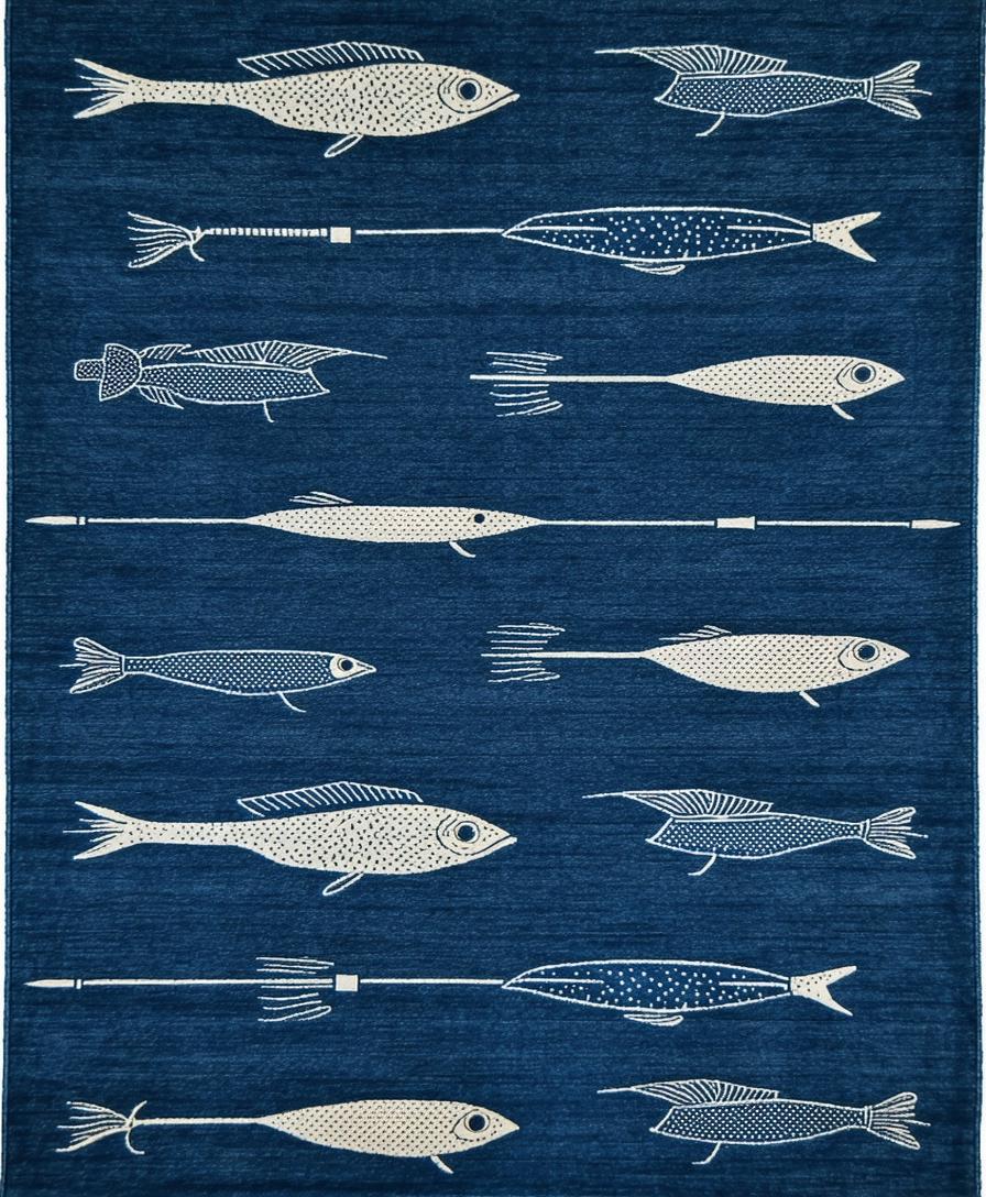 Charming Fishing Motif(Blue) - ODIKA