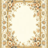 Chic Floral Design with Intricate Paisley(Beige)