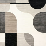 Francis Collection Abstract Geo Area in Beige Charcoal(Gray)