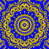 Intricate Shag with Ornate Floral Motifs (Blue)