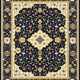 Oushak with Dark Navy and Gold Details(Black)