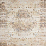 Distressed Vintage Area – Elegant Beige Brown Floor(Beige)