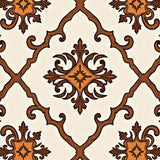 Elegant Damask Scrollwork Traditional Faded Motif(Beige)
