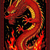 Fiery Kaleidoscope of Dragon Imagery(Red)