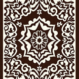 Elegant Floral Medallion Contemporary Decorative Wave Artistic(Brown)