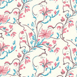 Ornate Floral Scroll Design Slip Resistant Hallway (Pink) - ODIKA