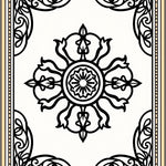 Classic Fretwork Medallion with Art Nouveau Scroll Detailing (Black) - ODIKA