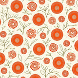 Retro Floral Cascade Interlocking Motif Accent(Orange)