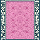 Vintage Damask Scrollwork Tapestry Design with Classical Motifs(Pink)
