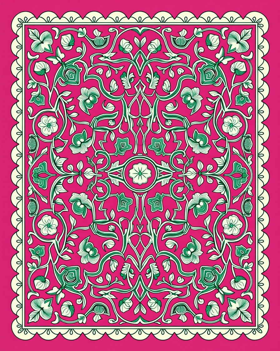 Elegant Blossoming Vine Decorative Interlocking (Pink) - ODIKA