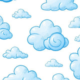 Celestial Puff Motif with Whimsical Contour Design(Blue)