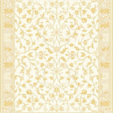 Delicate Scallop Vine Trail Area – Beige Field with Graceful Motif(Beige)